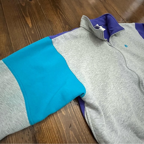 Vintage 90s Nike gray colorblock full zip up sweatshirt jacket men’s large - Picture 2 of 9